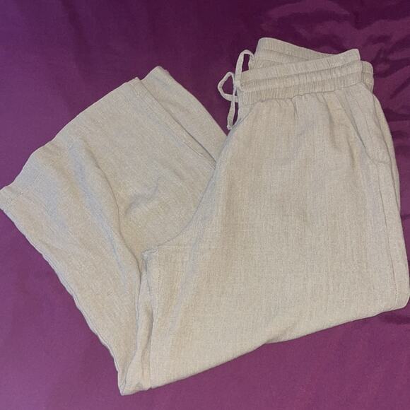 NASTY GAL Is It Crop In Here     Linen Drawstring Pants Small S - Picture 5 of 7